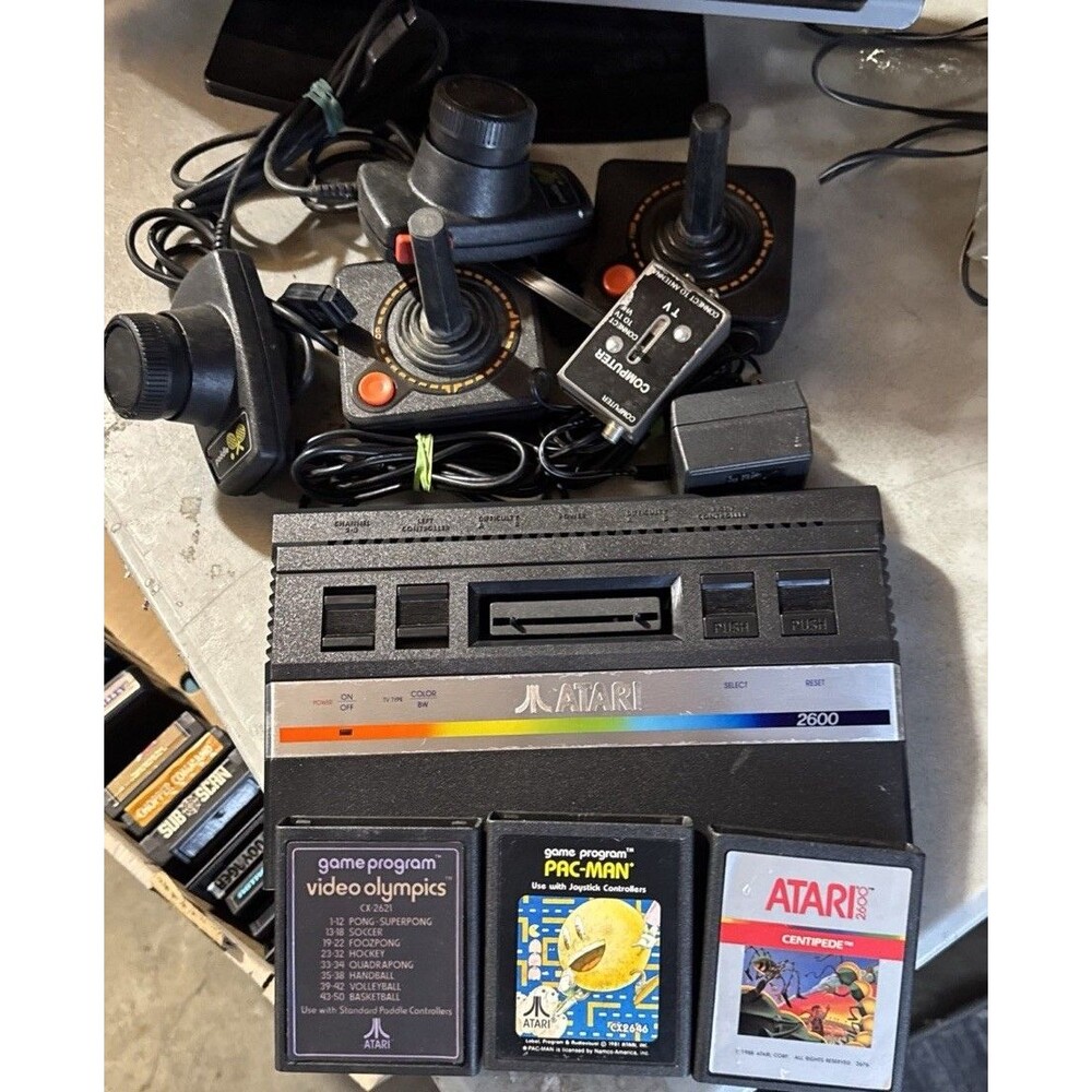 Atari 2600 Junior Jr. Console + Hookups + Controller Working Console